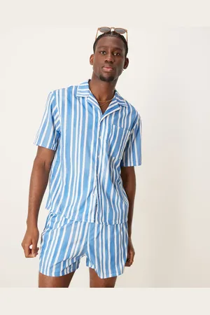 Free Society Stripe short sleeve beach shirt in
