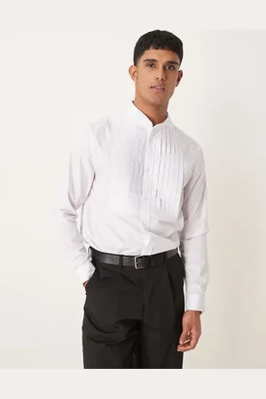 ASOS Formal wing collar regular shirt with pleated bib front in