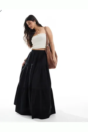 ASOS Tiered boho maxi skirt in
