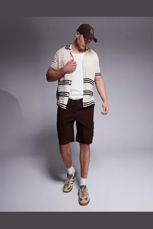 South Beach Crochet short sleeve beach shirt in -Multi