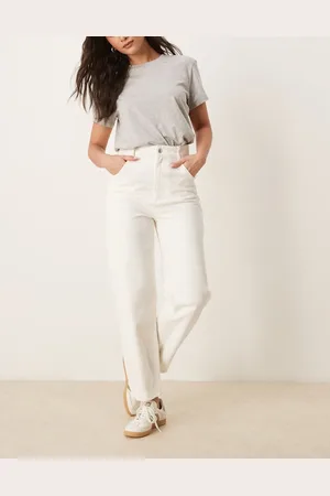 ASOS Tapered slim leg twill pants in off white