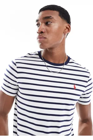 Ralph Lauren Icon logo stripe t-shirt custom fit in