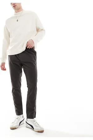 Brave Soul Twill pants with elasticated waist in charcoal