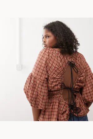 COLLUSION Plus bubble sleeve smock top in