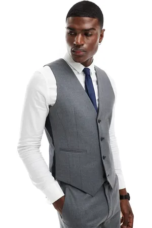 ASOS Slim fit suit waistcoat with wool in -Grey