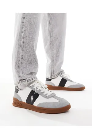 Ralph Lauren Heritage Aera sneakers in white and grey with gum sole