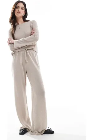 ONLY Tie front loose pants in (part of a set)-Neutral