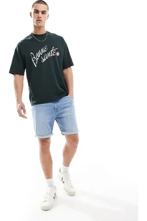 Lee Rider slim fit shorts in light blue wash