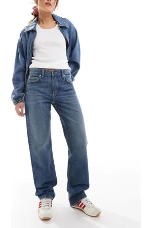 Pull&Bear Mid rise straight leg jeans in dark