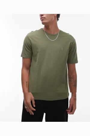 AllSaints Brace 3 pack brushed cotton t-shirts in white green black