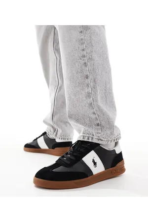 Ralph Lauren Heritage Aera sneakers in black and white with gum sole