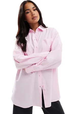 Pieces® Oversized shirt in roseate pink