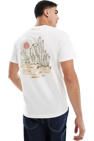 Lee Western scene back print relaxed fit t-shirt in off white