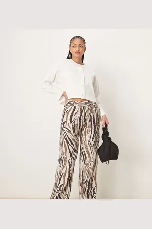 JDY Wide leg pants in abstract zebra print