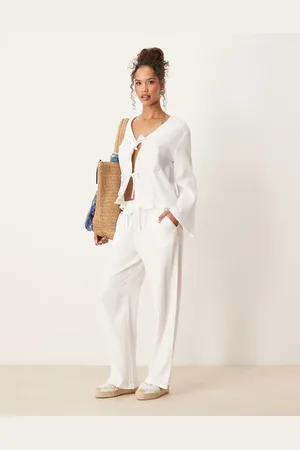 JDY Wide leg cheesecloth pants in (part of a set)