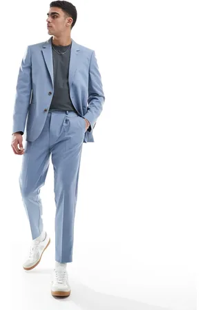 ASOS Tapered cotton blend suit pants in