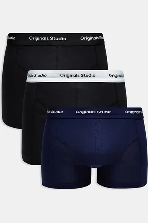 JACK & JONES 3 pack trunks in navy black with originals logo