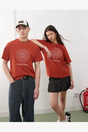 Reclaimed Unisex oversized embroidered graphic t-shirt in