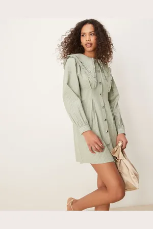 Ghospell Oversized collar mini dress in