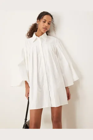 Ghospell Pleated mini dress in pearl white