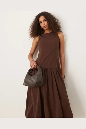 Ghospell Drop hem midi dress in