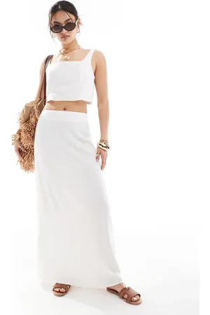 River Island Linen look midaxi skirt in (part of a set)