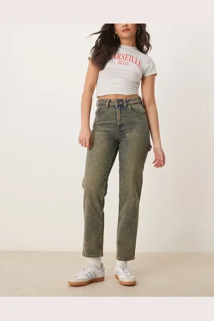 Dickies Ellendale straight fit denim jeans in indigo with yellow fade-Blue