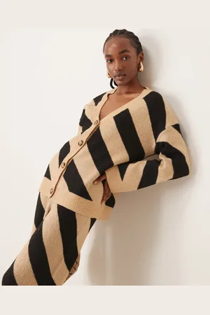 Y.A.S Knitted longline cardigan in bold (part of a set)-Black