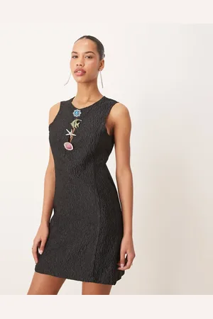 Sister Jane Dream starfish embellished jacquard mini dress in black