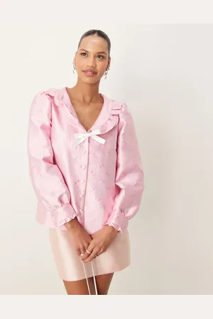 Sister Jane Contrast bow jacquard top in
