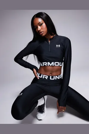 Under Armour Heatgear ribbed quarter zip top in