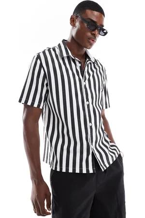 Bershka Bold stripe shirt in -Grey