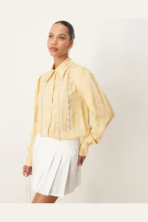 Sister Jane Dream embellished jewel blouse in yellow