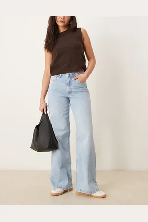JDY High waist wide leg jeans in light blue