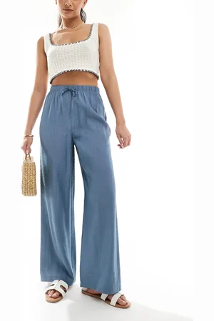 New Look Crinkle wide leg pants in