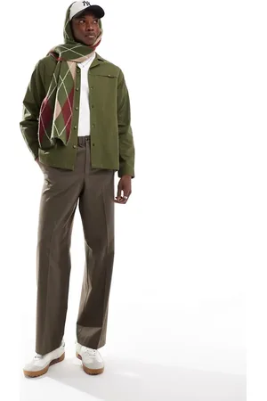 Another Influence Revere collar utility shirt in -Green