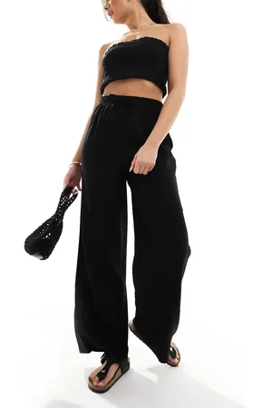 New Look Crinkle wide leg pants in