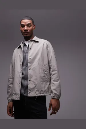 ARKET Lightweight jacket with metal press-stud front in light grey