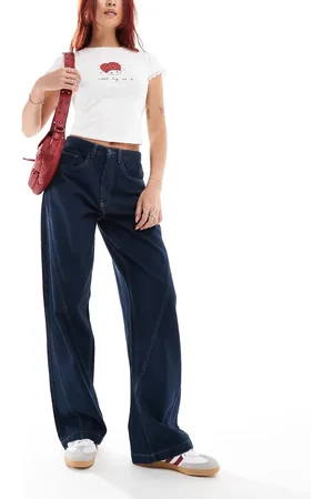 Denim Project Loose fit denim jeans in darkwash with seam detail