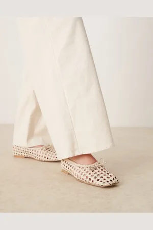 ASOS Lysandra leather high-vamp ballets in