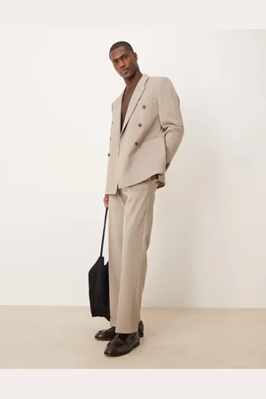 ASOS Straight leg suit pants in twill-Neutral