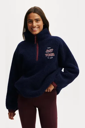Cotton On Cotton On Ski Tour graphic half zip pullover jumper in