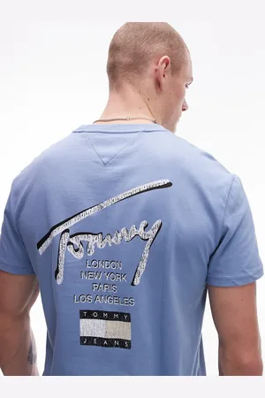 Tommy Hilfiger Regular signature back print t-shirt in blue