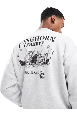 Cotton On Cotton On box fit sweater with country star graphic in grey marle