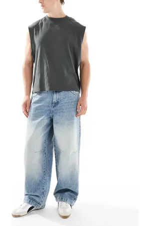 Bershka Super baggy jeans with back embroidery in