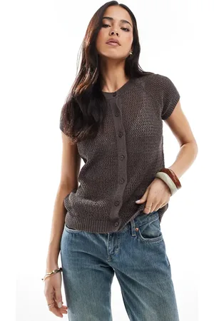 ASOS Raglan sleeve knitted top in -Grey