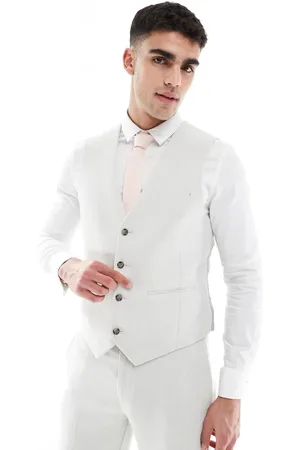 ASOS Slim suit waistcoat in wool blend in light grey