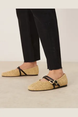 ASOS Landon double strap mary jane ballets in -Neutral