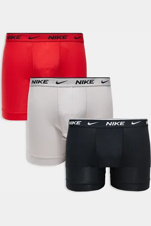 Nike Everyday Cotton Stretch 3 pack boxer briefs in black/grey/red-Multi