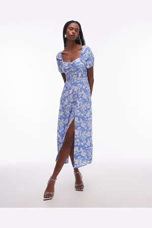 & OTHER STORIES Puff sleeve midi dress in
